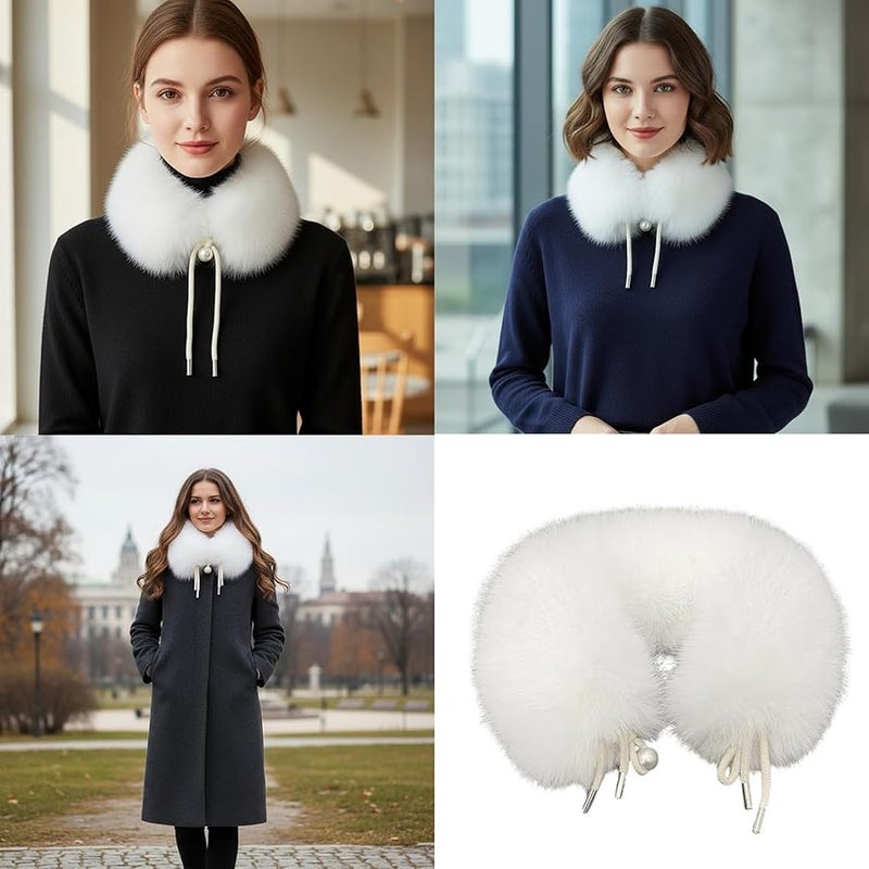 Red Warm Plush Scarf Collar For Women Men Lightweight Polyester Winter Accessory - Image 3