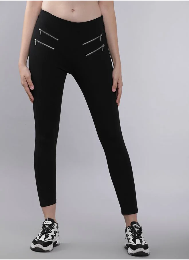Tokyo Talkies Zip Detailing Slim Fit Trouser by Styli