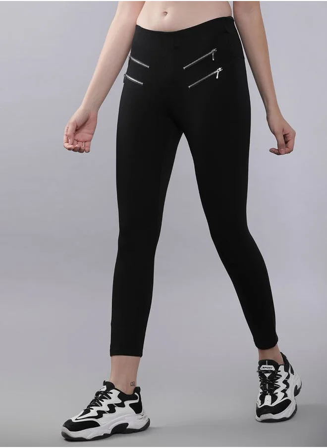 Tokyo Talkies Zip Detailing Slim Fit Trouser by Styli