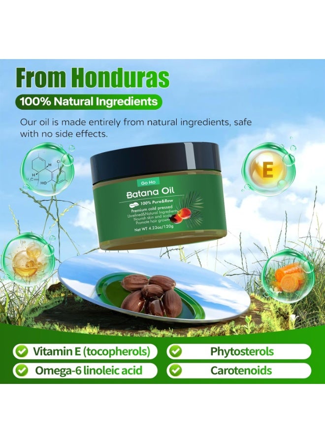 Go Ho Raw Batana Oil for Hair Growth,100% Pure Batana Oil Organic Dr. Sebi,Rich in Vitamin E,Scalp & Hair Strengthening Oils(4.23oz) - Image 4