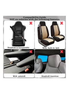 Digipace 17 Pieces Car Seat Cover  Universal Fit Car Front Rear Seat Covers, Fluffy Steering Wheel Covers, Fleece Handbrake Shift Cover, Hanging Accessory Holder Ring Emblem Sticker (Ash Black)  - Image 4