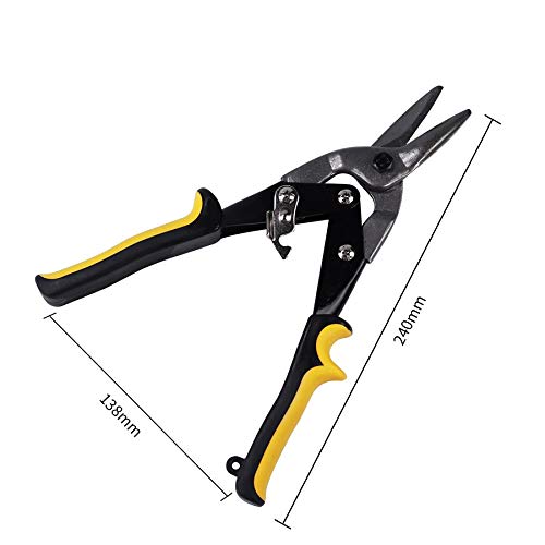 Digital Craft Digital Craft 10 Inch Metal Cutting Scissors Rubber Handle Straight Aviation Tin Snip Sheet Shear Pliers with High Hardness Random Colors with Safety Hand Gloves  - Image 2