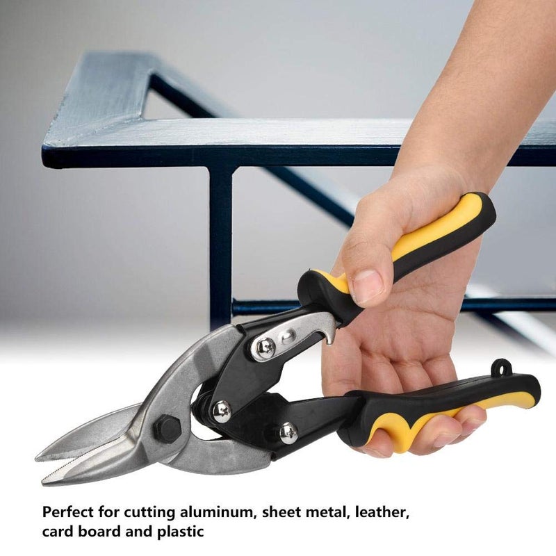 Digital Craft Digital Craft 10 Inch Metal Cutting Scissors Rubber Handle Straight Aviation Tin Snip Sheet Shear Pliers with High Hardness Random Colors with Safety Hand Gloves  - Image 3