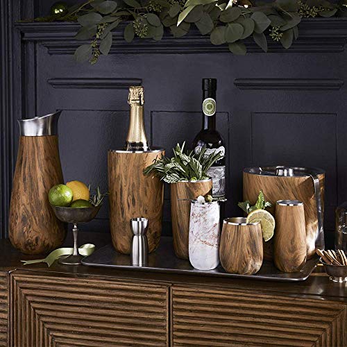 S'well Stainless Steel Wine Chiller, Holds 750ml Bottle, Teakwood, Triple Layered Vacuum Insulated Container Keeps Bottles Chilled for Longer, BPA Free Barware - Image 2