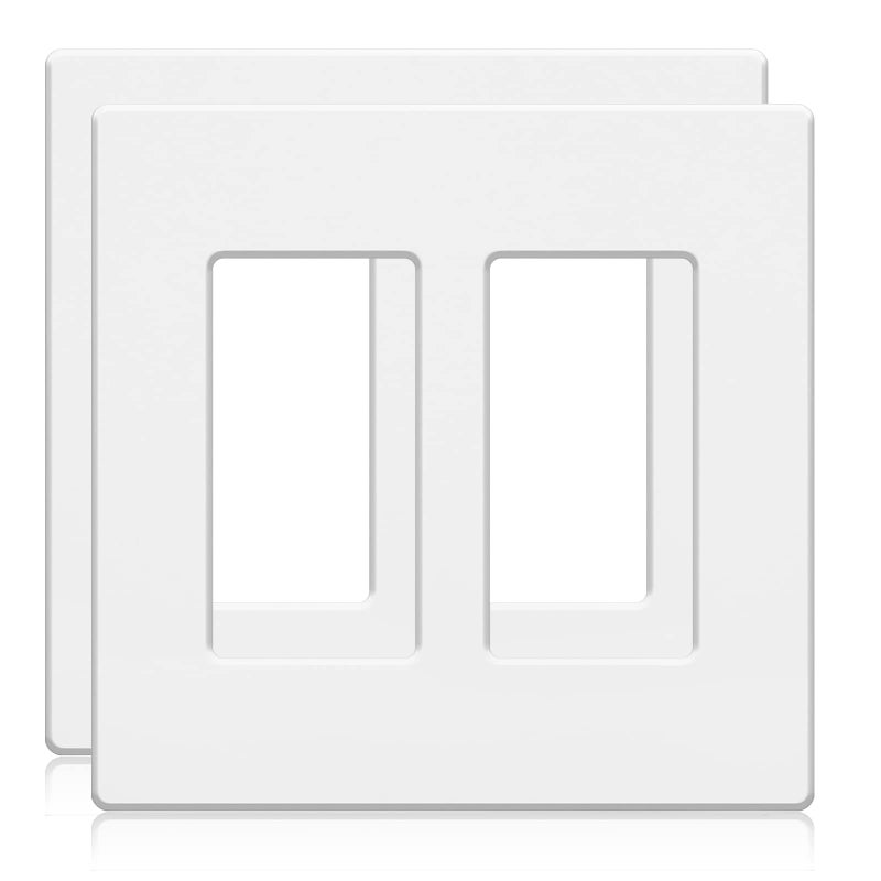2Gang Screwless Wall Plate Double Decorator Outlet Covers for electrical outletslight switchHidden Screw Face Plates Size 472x464 2Pack