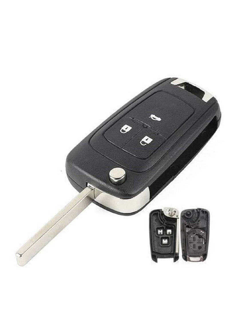 althiqahkey غطاء جهاز التحكم عن بعد المزود بثلاثة أزرار، غطاء مفتاح غير مقطوع لسيارة شيفروليه كامارو كروز شيفروليه اكوينوكس سونيك تيرين بدون شريحة ريموت - Image 1