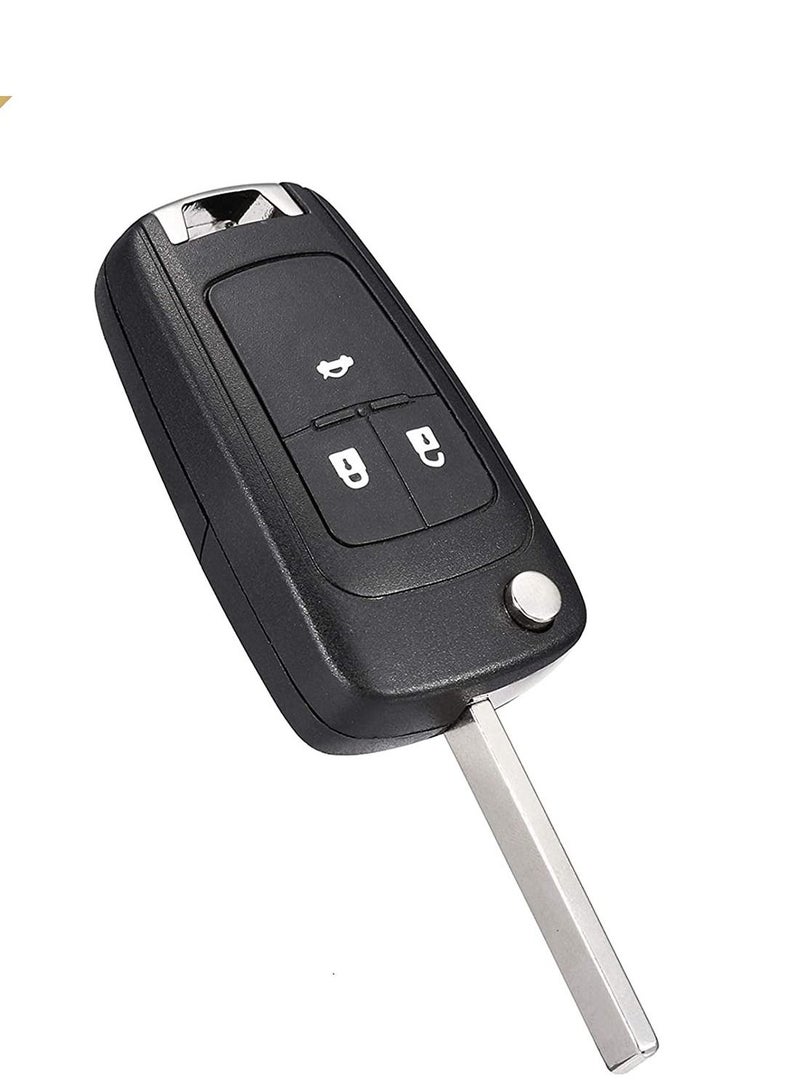 althiqahkey غطاء جهاز التحكم عن بعد المزود بثلاثة أزرار، غطاء مفتاح غير مقطوع لسيارة شيفروليه كامارو كروز شيفروليه اكوينوكس سونيك تيرين بدون شريحة ريموت - Image 5