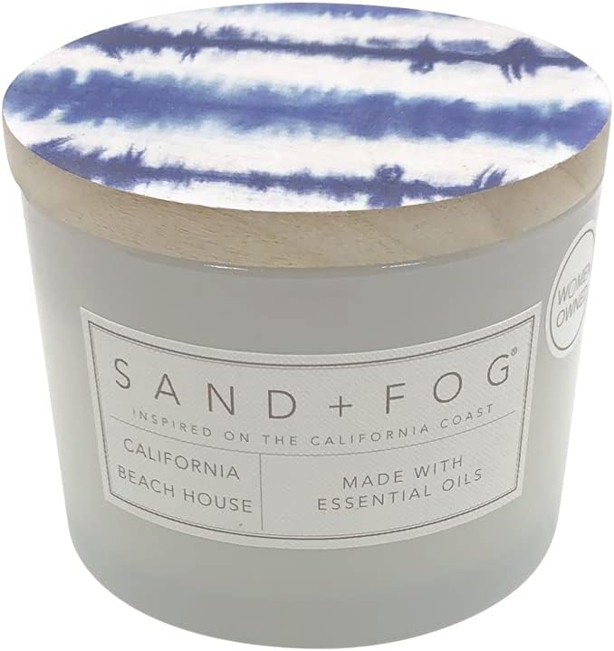 Sand + Fog Scented Candle - California Beach House – Additional Scents and Sizes – 100% Cotton Lead-Free Wick - Luxury Air Freshening Jar Candles - Perfect Home Decor – 12oz - Image 1