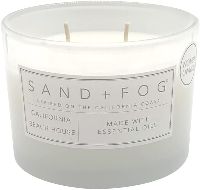 Sand + Fog Scented Candle - California Beach House – Additional Scents and Sizes – 100% Cotton Lead-Free Wick - Luxury Air Freshening Jar Candles - Perfect Home Decor – 12oz - Image 2