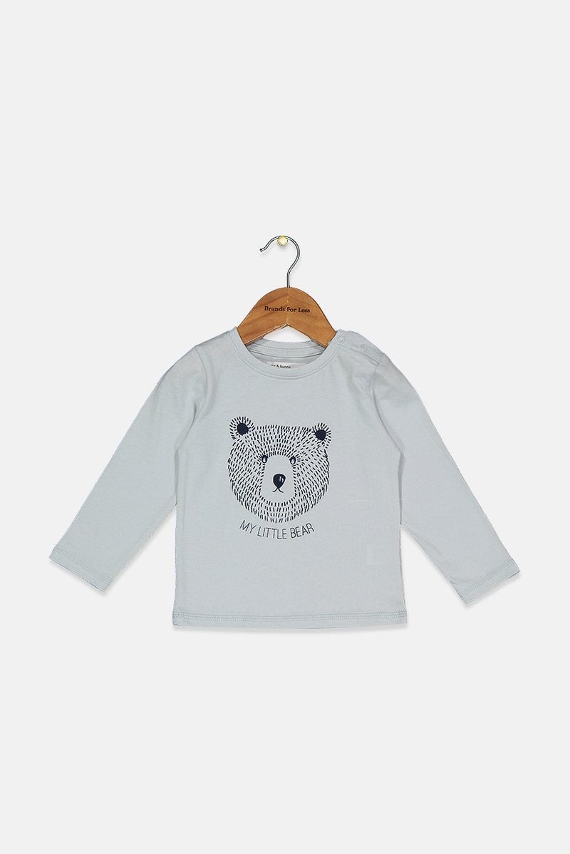 Sinsay Fox And Bunny By Sinsay Toddlers Girl Long Sleeve Graphic Tee, Light Grey - Image 1