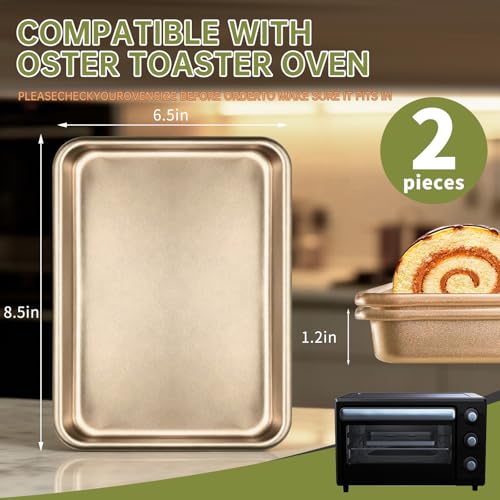 Dukrouk Toaster Oven Replacement Trays Compatible with Oster,8.7"*6.5", Non-stick Carbon Steel,2PCS Bakerware Set - Image 2