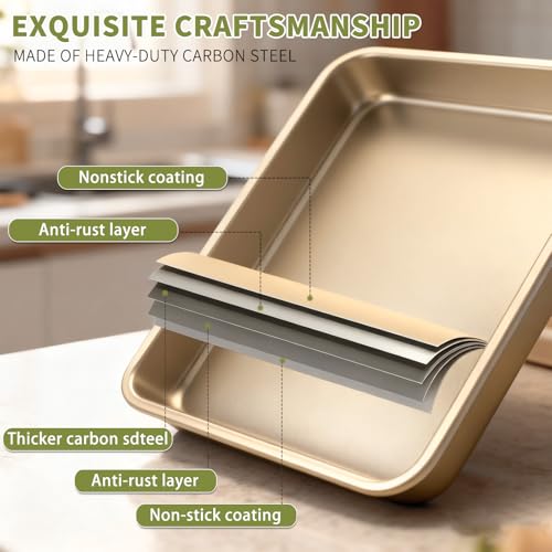 Dukrouk Toaster Oven Replacement Trays Compatible with Oster,8.7"*6.5", Non-stick Carbon Steel,2PCS Bakerware Set - Image 3