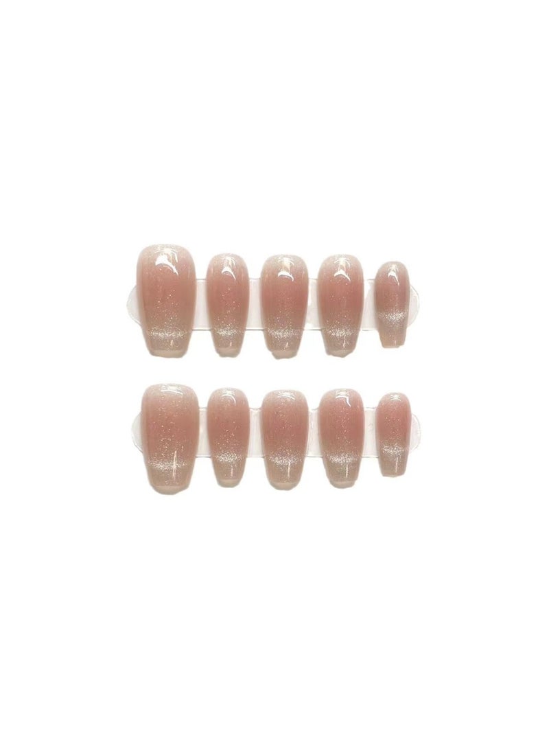 الكنز ٣٠ قطعة أظافر لاصقة وردية متدرجة اللون، أظافر قصيرة بيضاوية من مادة ABS، هلامي شفاف، أظافر صناعية لامعة قابلة لإعادة الاستخدام بمادة الهلام بالأشعة فوق البنفسجية، مقسمة إلى ٣ أزواج، تطبيق سهل للاستخدام اليومي وفي الحفلات (١٥ مقاسًا) - Image 4