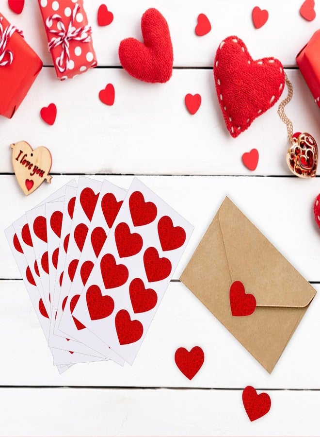 ChicQuench Red Heart Stickers, 1.5 Inch Glitter Large Heart Shaped Stickers - 400 PCS, Perfect for Valentine's Day, Kids Rewards & Gift Packaging - Image 3
