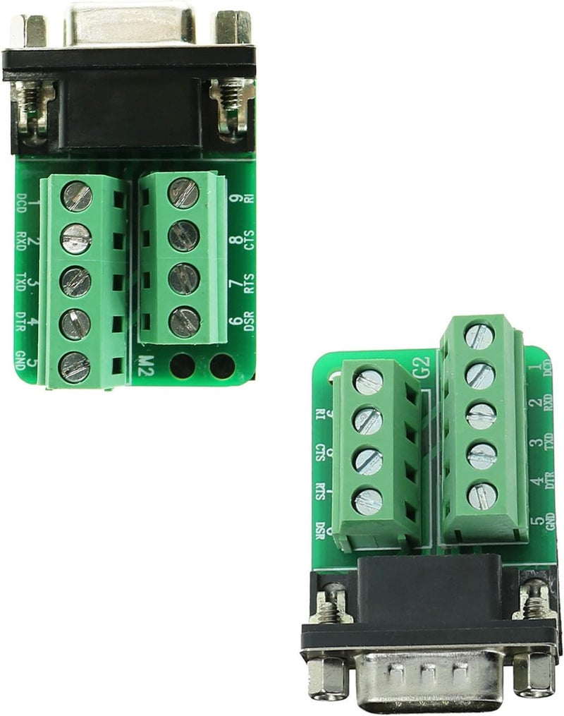Twinkle Bay DB9 Breakout Connector RS232 Serial 9 Pin Connector (Male x 1, Female x 1) - Image 5