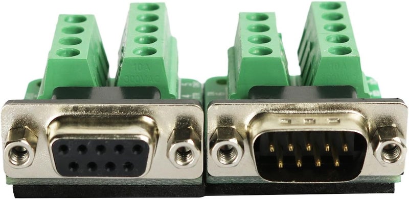 Twinkle Bay DB9 Breakout Connector RS232 Serial 9 Pin Connector (Male x 1, Female x 1) - Image 2