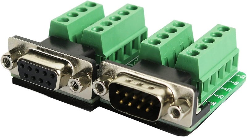 Twinkle Bay DB9 Breakout Connector RS232 Serial 9 Pin Connector (Male x 1, Female x 1) - Image 1