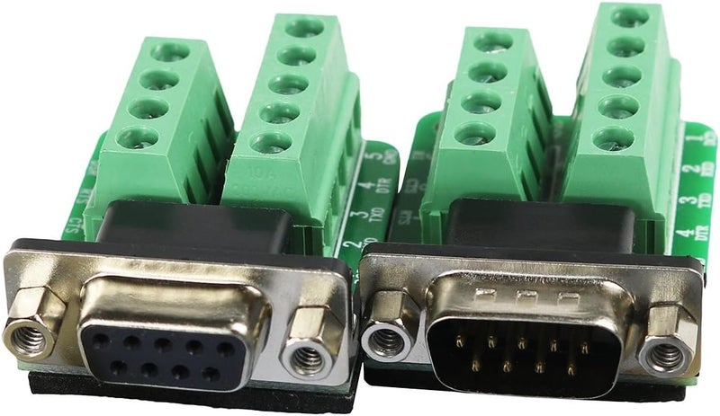 Twinkle Bay DB9 Breakout Connector RS232 Serial 9 Pin Connector (Male x 1, Female x 1) - Image 4