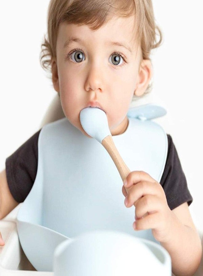 GKDARED Baby Feeding Bowl | Spoon Set – 1 Set BPA-Free Silicone with Non-Slip Suction Base – Unbreakable, Dishwasher, Microwave Freezer Safe – Self-Feeding Kit for Infants | Toddlers (Blue) - Image 2