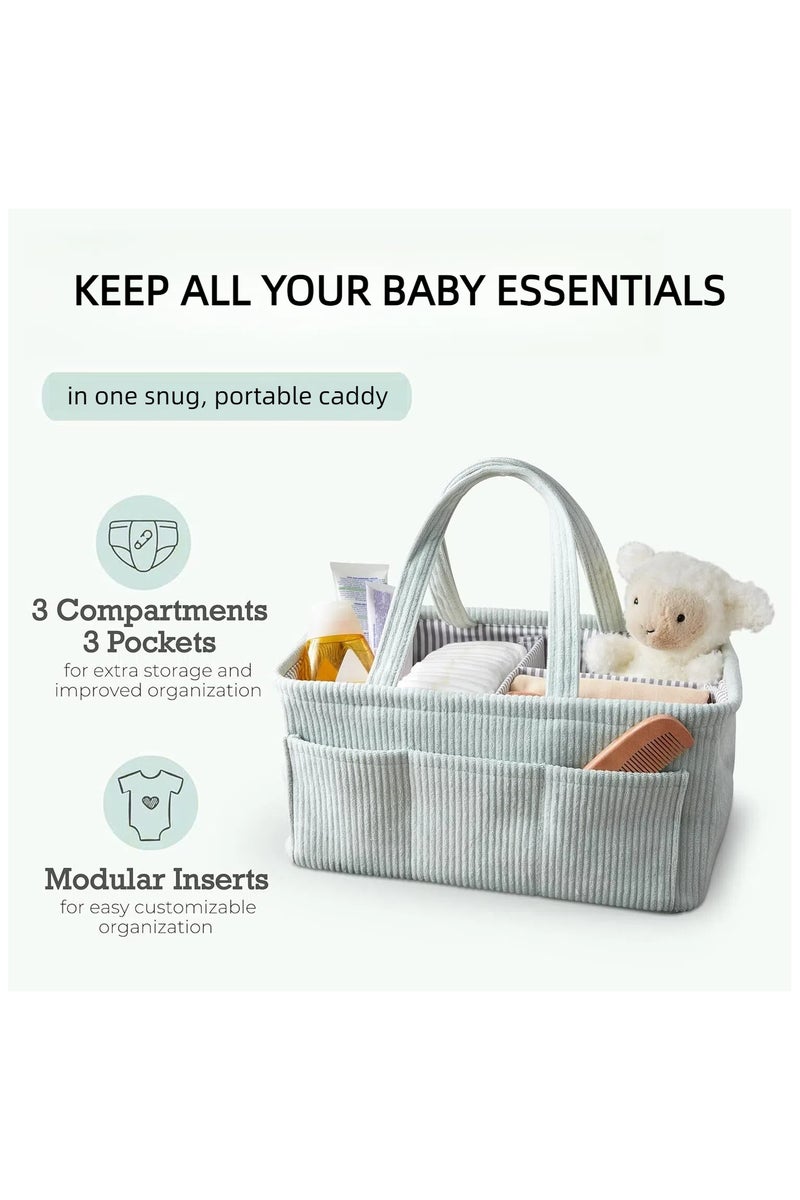 Diaper Caddy, Diaper Organizer or Storage, Portable Nursery Storage and Car Organizer, A Baby Gift Registry, Baby Shower Essentials & Caddy Organizer (Beige) - Image 4