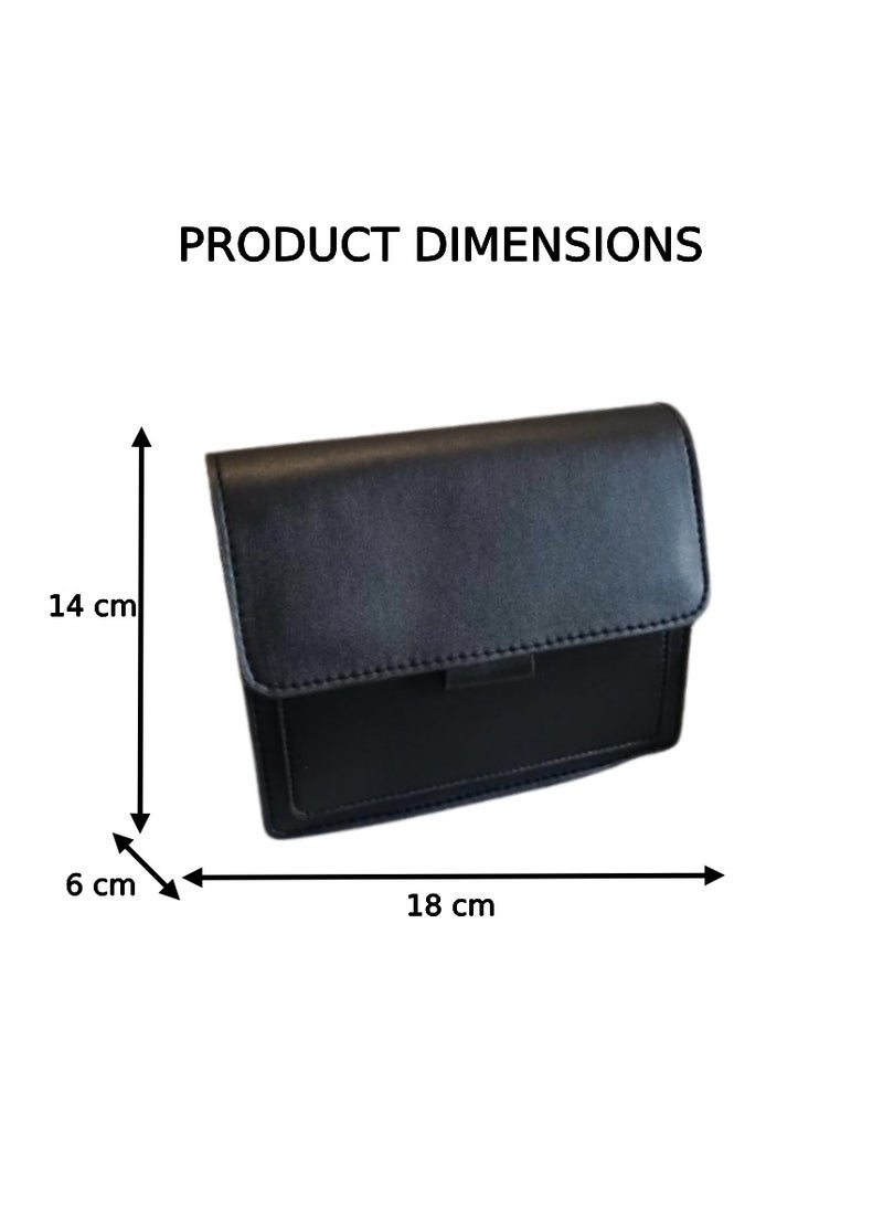 Soko Mesh Black Thick Strap Crossbody Bag: Leather Handbag for Women with Cross Body, Shoulder & Crossover Functionality - Stylish Ladies Purse with Zip Closure & Adjustable Strap  - Image 3