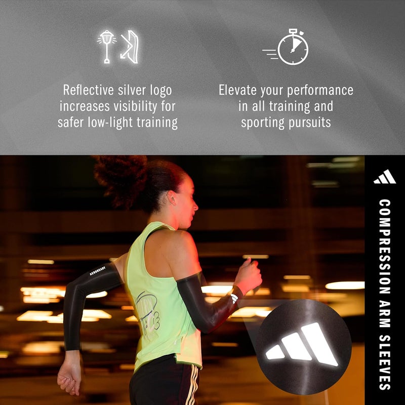 adidas Aeroready Comp Arm Sleeves - Black - S/M - Image 2