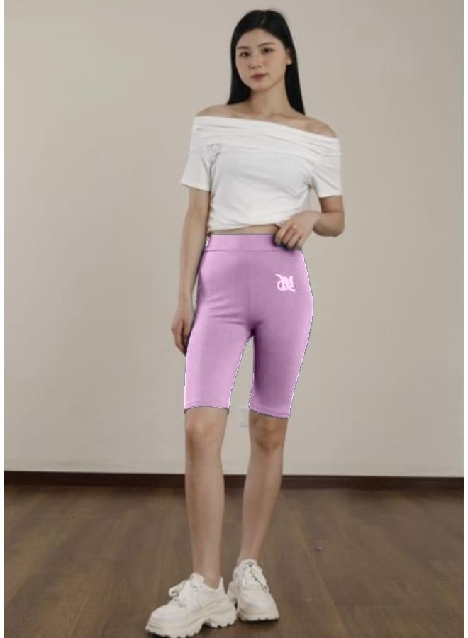 No brands شورت نسائي بدون خياطة بطول الركبة، بنطال ضيق للمشي وتمارين اليوغا وأكتيفيوير KU403 - Image 4
