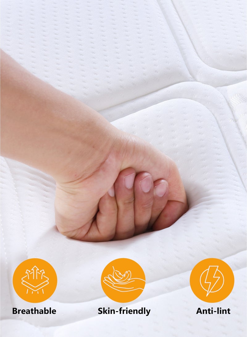 مرتبة نوابض مغلفة 190×90 سم، سماكة 20 سم (مقاس فردي)، متوسطة الصلابة وقابلة للتنفس، عالية المرونة، تعبئة مضغوطة للطلاب والأفراد - Image 5