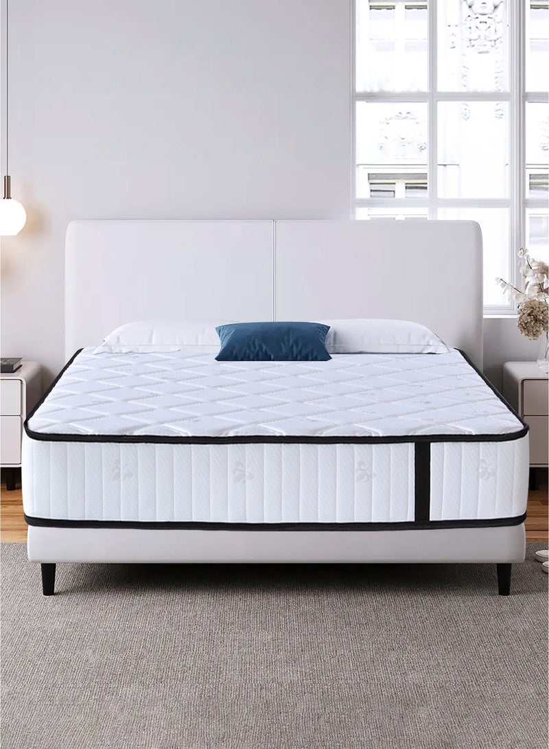 190×90cm Pocket Spring Mattress, Extra Thickness of 20cm(Single Size), High-density Foam & Soft Fabric, Breathable & Medium-Firm , High Resilience, Compressed Packaging for Singles & Students - Image 1