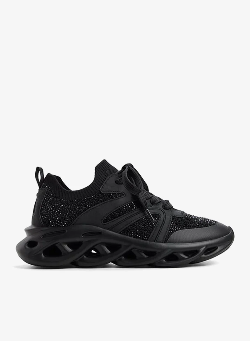 Syma Ladies Black Low Top Sneaker