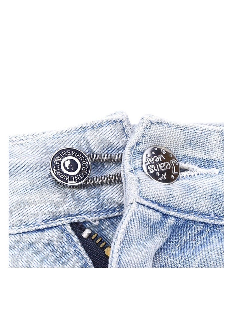 6 Piece Antique Metal No Sew Elastic Jeans Collar Button Pant Extender - Image 4