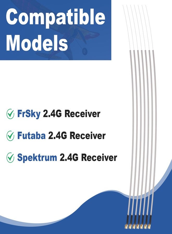 Plplaaoo 20PCS 2.4G Receiver Antenna for FrSky, IPEX Interface 2.4GHz Receiver Antenna 15cm Replacement for RC Aircraft & Drones,IPEX Port Compatible with Futaba & Spektrum - Image 5