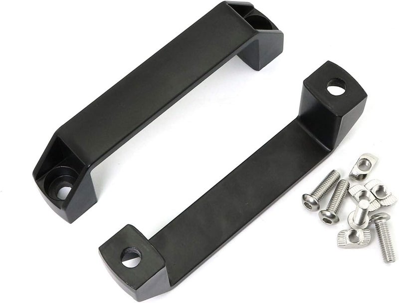 PZRT 2-Pack Black Aluminium Alloy Handle Rectangular Industrial Pull Handle for 30 Series Aluminum Extrusion Profile Accessories 120mm - Image 1