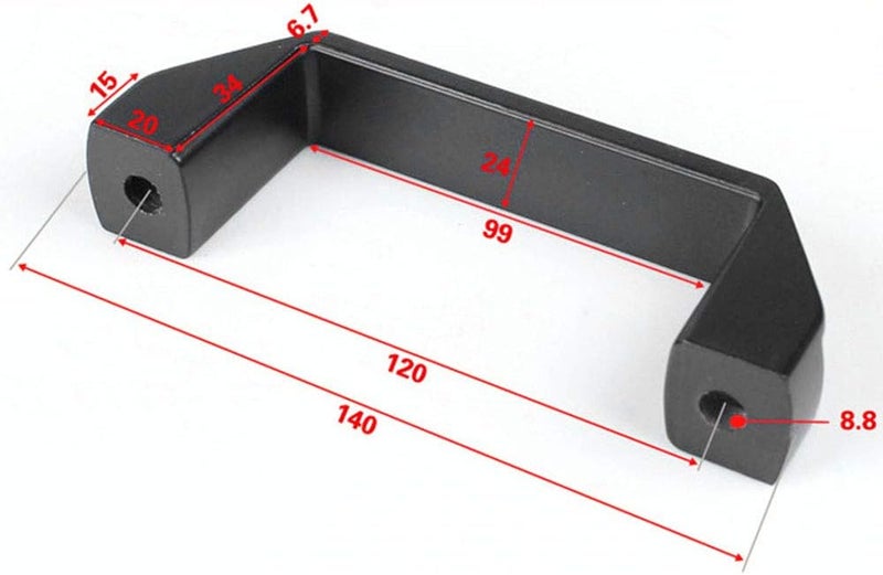 PZRT 2-Pack Black Aluminium Alloy Handle Rectangular Industrial Pull Handle for 30 Series Aluminum Extrusion Profile Accessories 120mm - Image 5