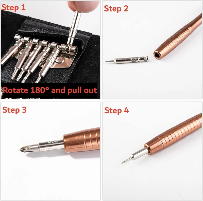 Zaptec Zaptec 25 in 1 Precision Small Magnetic Screwdriver Set Multi Pocket Repair Tool Kit for Mobile Laptop Electronics iPad Mackbook Watch - Image 3