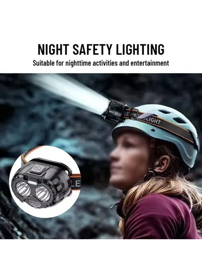 USB Rechargeable 2 LED Headlamp Adjustable Gooseneck Hands Free For Camping Hiking - Image 5