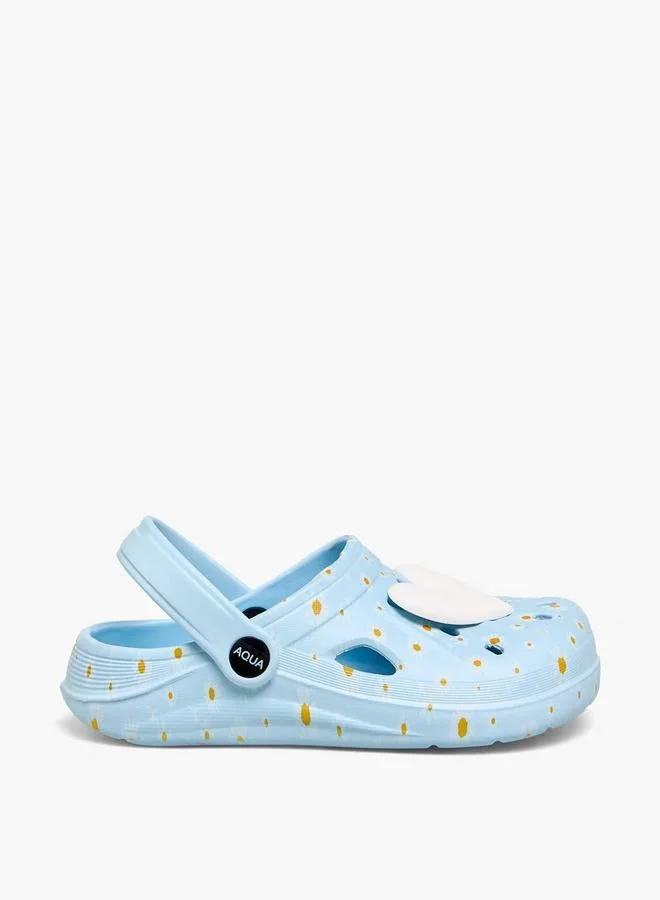 أكوا Girls Heart Applique Clogs