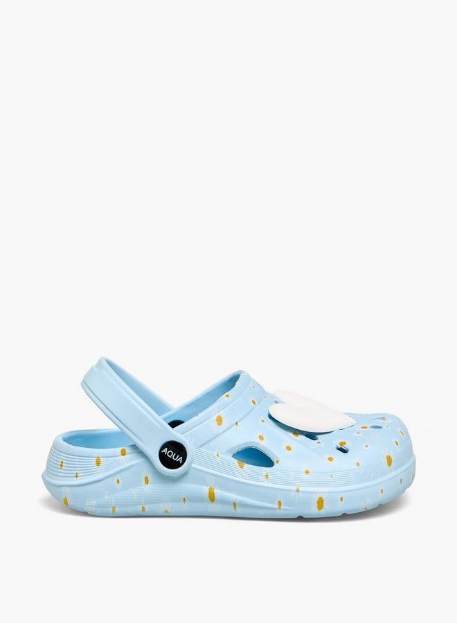 Aqua Girls Heart Applique Clogs - Image 1