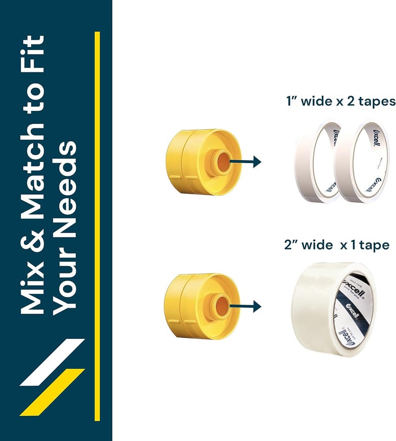 excell ET-12281 Multi Roll Tape Dispenser Holder with Cutter: Durable Metal Construction, Cutting Angle Range, Anti-Rust Blade. Adjustable Tension for Perfect Tape Application. (2 Inch) - Image 3