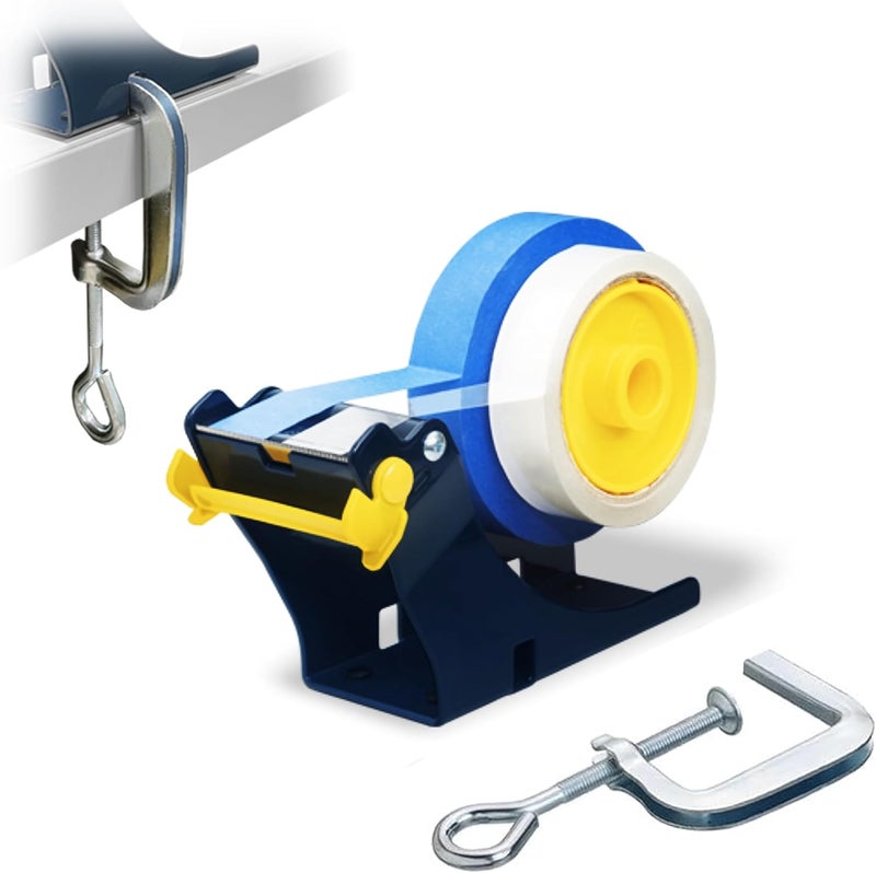 excell ET-12281 Multi Roll Tape Dispenser Holder with Cutter: Durable Metal Construction, Cutting Angle Range, Anti-Rust Blade. Adjustable Tension for Perfect Tape Application. (2 Inch) - Image 1