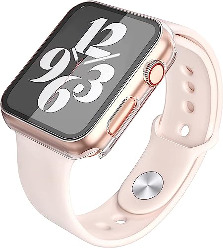 Misxi 2 Pack Hard PC Case with Tempered Glass Screen Protector Compatible with Apple Watch SE 2 (2024) SE Series 6 Series 5 Series 4 40mm, 1 Sliver + 1 Transparent - Image 5