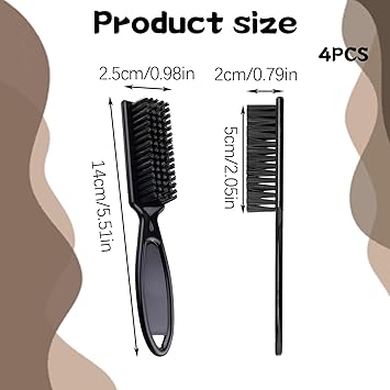 Bansusu Fade Brush Clipper Cleaning brush Hair Clipper Cleaning Hair Brush Bristle Hair Brush Beech comb with Beech Handle Used for Men with Thin or Thick Hair Styling Beard Brush - Image 2