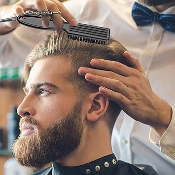 Bansusu Fade Brush Clipper Cleaning brush Hair Clipper Cleaning Hair Brush Bristle Hair Brush Beech comb with Beech Handle Used for Men with Thin or Thick Hair Styling Beard Brush - Image 5