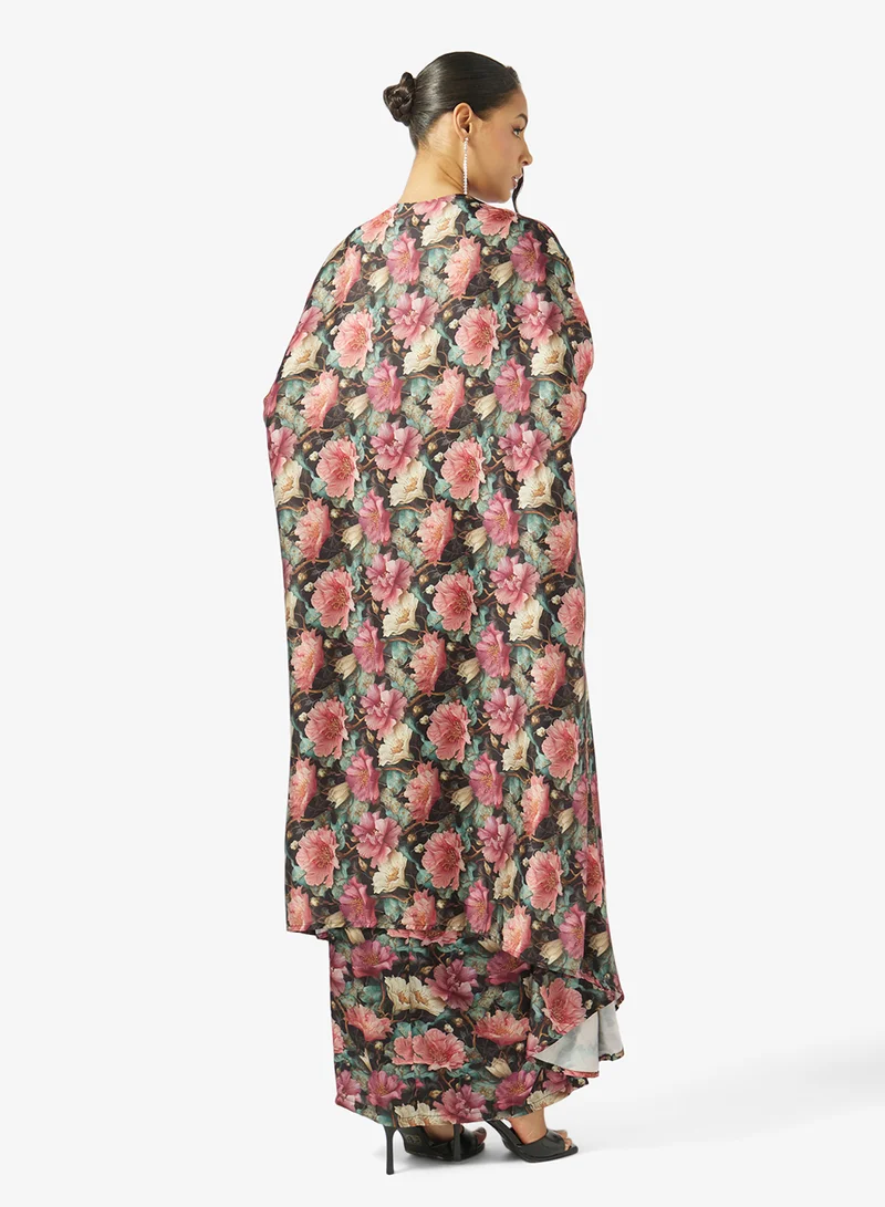 جولدن ابل Floral Print 2Pcs Set Dress