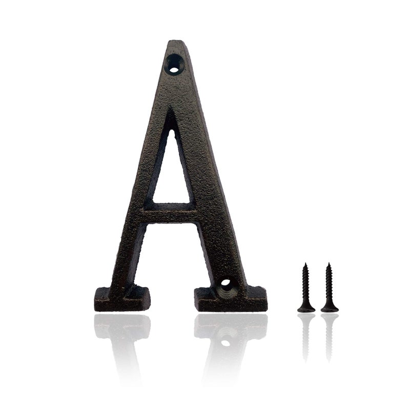 5 Inch House Numbers Cast Iron House Numbers for Outside Address Numbers for Houses Farmhouse Garage Shop Offices Hotel LETTER A
