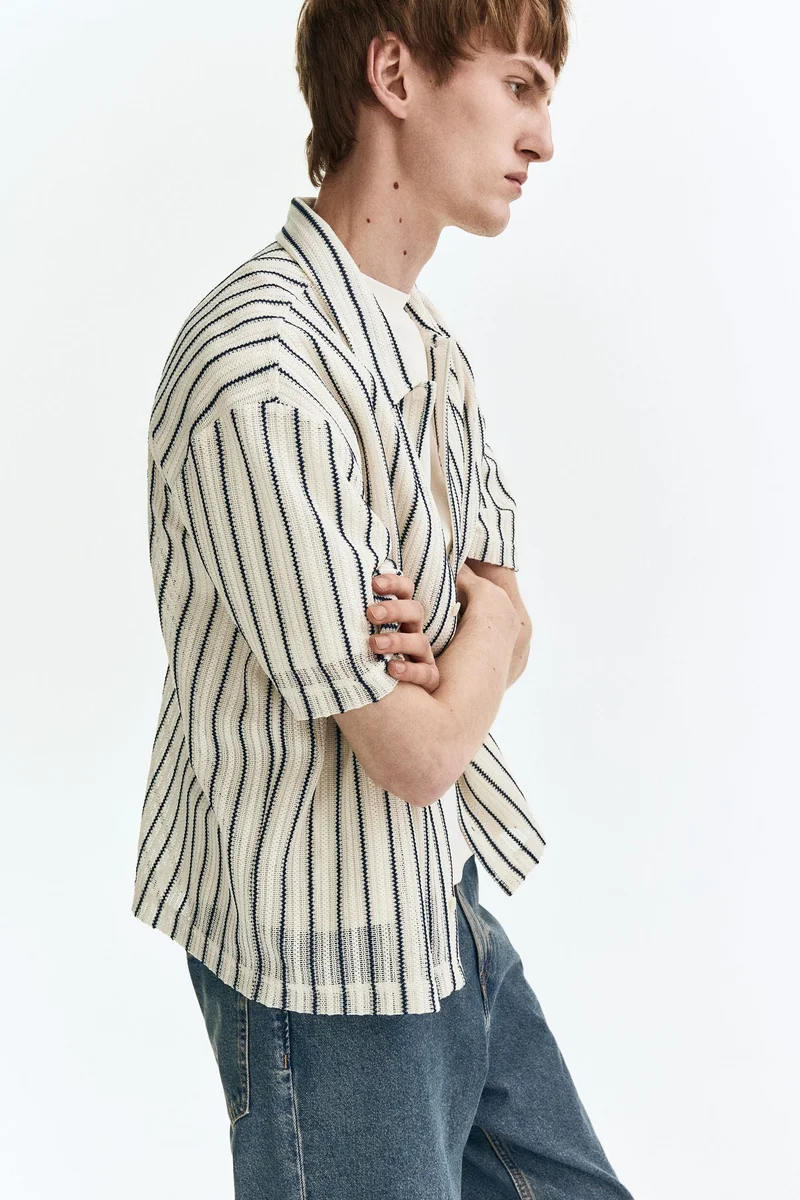 H&M  Regular Fit Textured-knit shirt for Men | Best Price UAE