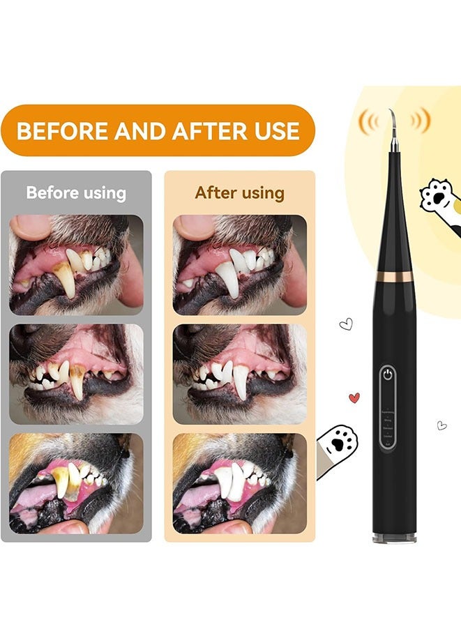 Muyixin مزيل اللويحات للأسنان - فرشاة أسنان كهربائية للكلاب مجموعة فرشاة الحيوانات الأليفة، 5 أوضاع كهربائية + 4 رؤوس تنظيف، رعاية فعالة للأسنان، تساعد في صحة الفم للكلب. (أسود) - Image 3