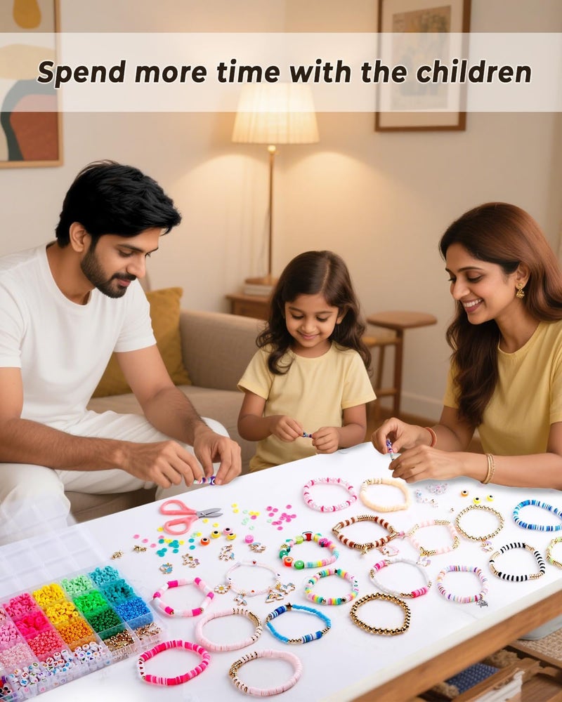 Satmarhz Unicorn Bracelet Making Kit for Girls, Jewellery Making Kit for Kids DIY Clay Bead Set Making, Toys for Girls Age 6-12 Years Old Multicolor - Image 3
