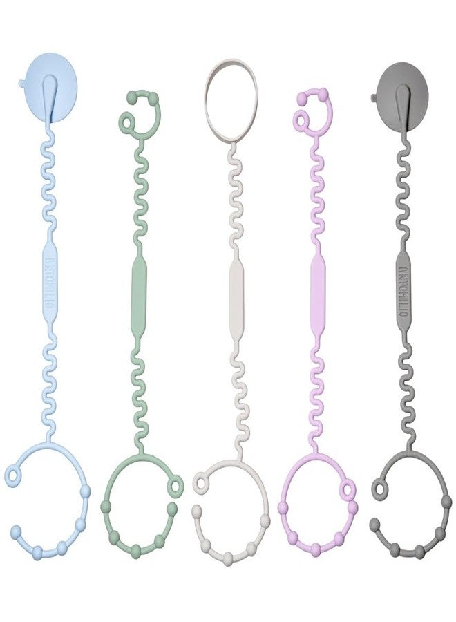ANTOMILIO Silicone Baby Toy Straps – 5 Pack Adjustable Toy Holders for Stroller, High Chair & Car Seat – Durable Pacifier Leash, Bottle Strap & Baby Travel Essential - Image 1
