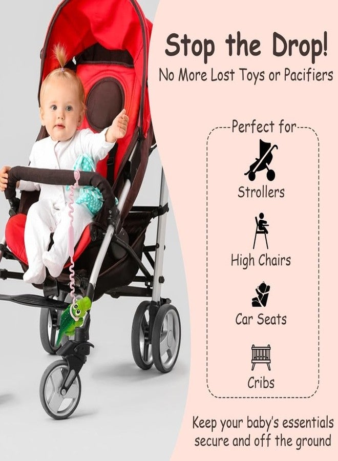 ANTOMILIO Silicone Baby Toy Straps – 5 Pack Adjustable Toy Holders for Stroller, High Chair & Car Seat – Durable Pacifier Leash, Bottle Strap & Baby Travel Essential - Image 3